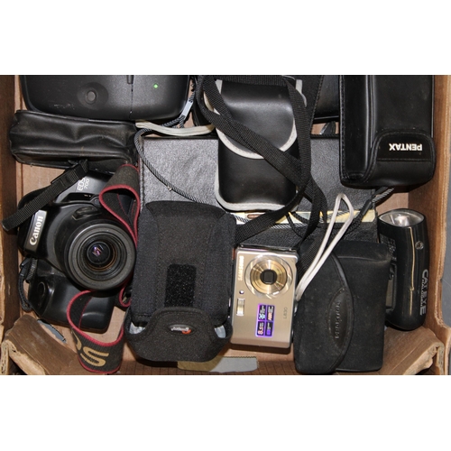 82 - A mixed collection of cameras, accessories and equipment to include CANON EOS 700 with CANON Zoom Le... 