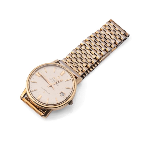 14 - An Omega Constellation Automatic Chronometer, date movement, gold cased with gold plated Omega brace... 