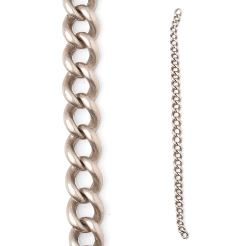 137 - A silver Albert graduated watch chain, each link hallmarked. Length 19cm. Weight 21g