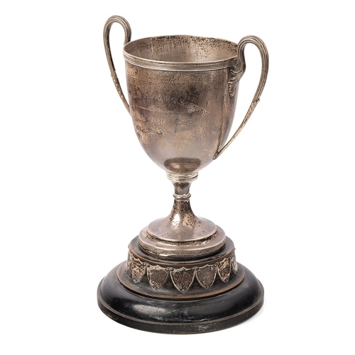 184 - Two handled sterling silver trophy 'Birchill's Angling Society, Challenge Cup 1931, Birmingham 1903,... 