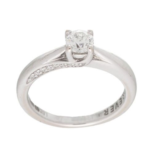 221 - 18ct white gold diamond solitaire ring, central diamond stone circa 0.3ct, in four-point setting, wi... 