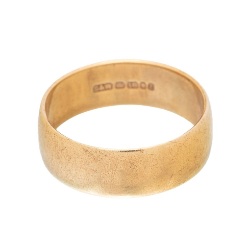 234 - 18ct gold wedding band, 7.8g, size W.