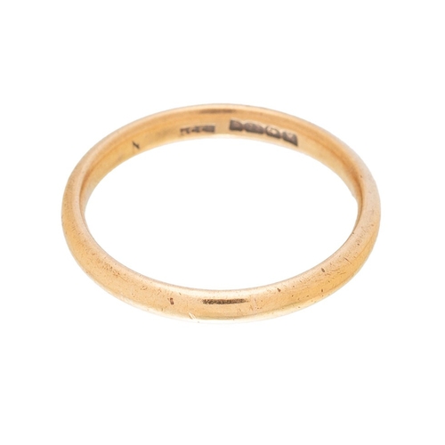 236 - 22ct gold wedding band, 4.3g, size R/S.