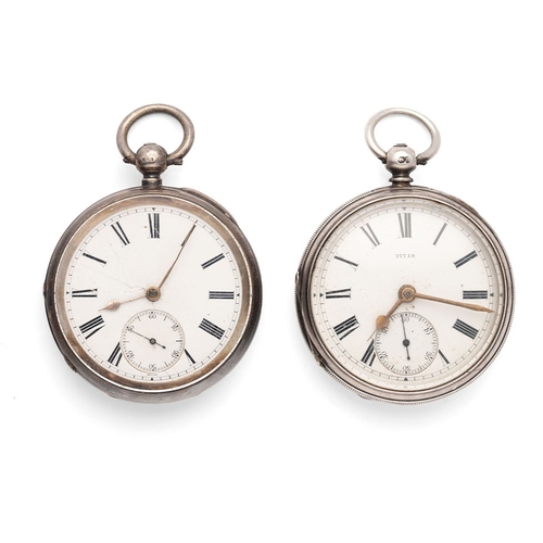 26 - Two silver pocket watches to include a '7718' example and one other, the first London 1883 and the o... 