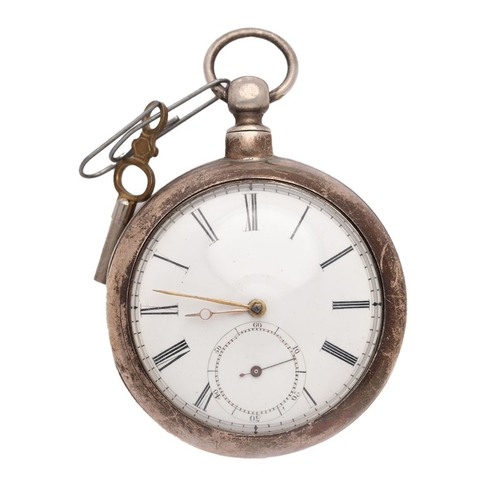 42 - A Del Vecchio and Cetti, Wellington, pair cased pocket watch, the unsigned enamel dial with Roman nu... 