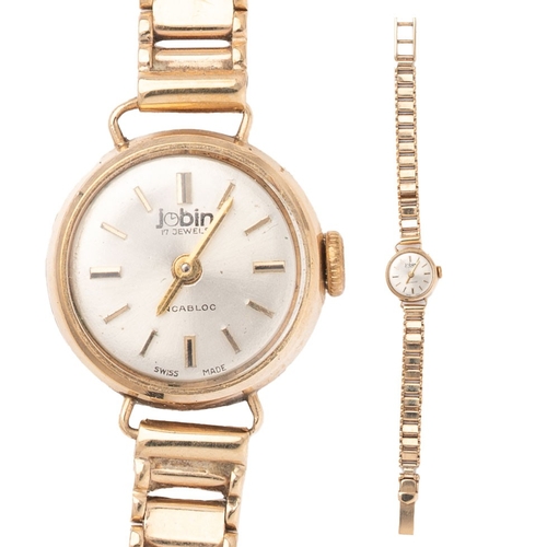 49 - A ladies 'Jobin' 9ct gold cocktail watch on 9ct gold bracelet. Gross weight 18g.