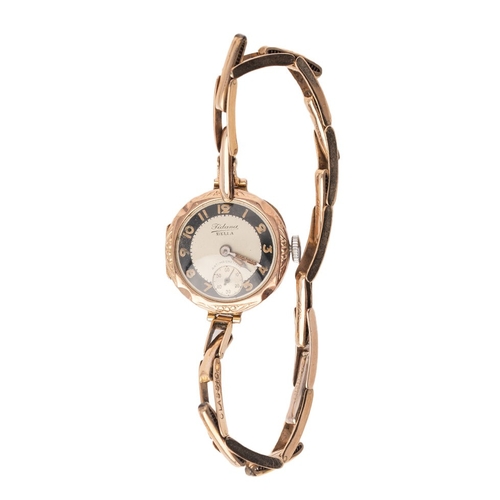 61 - A lady’s 9ct yellow gold cocktail watch with 9ct gold bracelet, 12.6g.