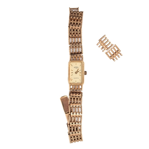 68 - 9ct gold Rotary wristwatch & 9ct bracelet, with 2 x 9ct spare links, gross weight 14.1g