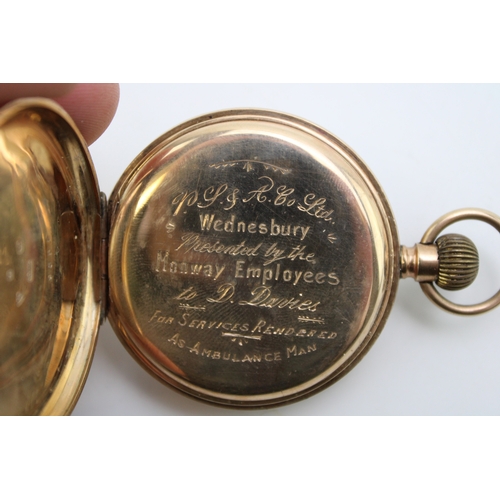 1 - A 9ct gold open faced pocket watch, keyless wind, by Thomas Russell and Son Liverpool, the white ena... 