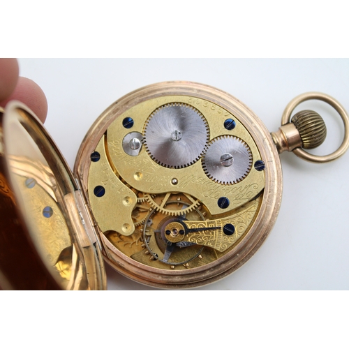 1 - A 9ct gold open faced pocket watch, keyless wind, by Thomas Russell and Son Liverpool, the white ena... 