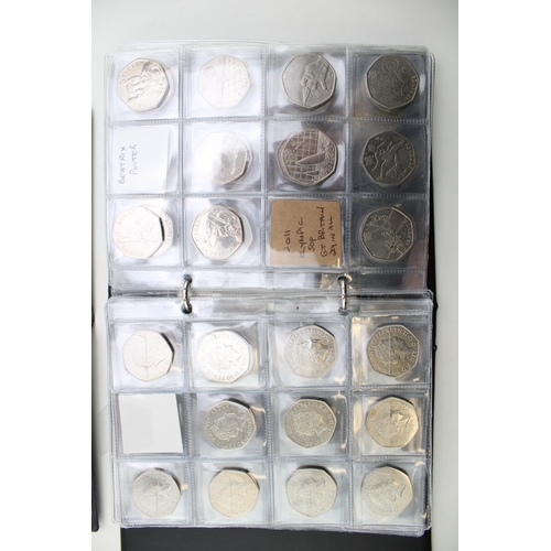 100 - A collection of circa 126 50p coins, of varying designs, 88 x 50p coins, with another 38 in a separa... 