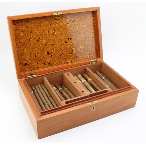 A quality cigar humidor containing a quantity of Brasileira Danneman, Suerdieck Bahia, Lemos Britto Brazil cigars