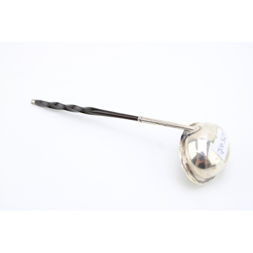 124 - A George III silver toddy ladle, of small size with simple oval bowl, and baleen twist handle, maker... 