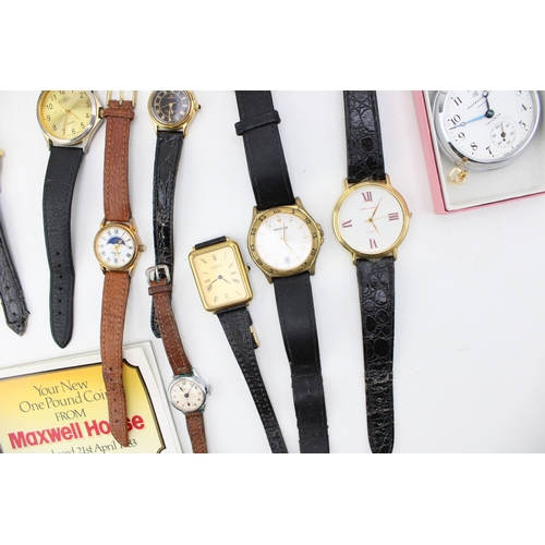 153 - A collection of fashion watches to include a vintage Ingersoll, an Ingersoll pocket watch and others... 