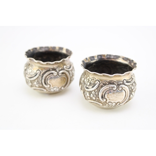 156 - A pair of late Victorian silver salts, hallmarked London. Weight 54g.