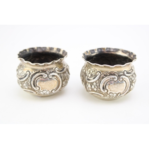 156 - A pair of late Victorian silver salts, hallmarked London. Weight 54g.