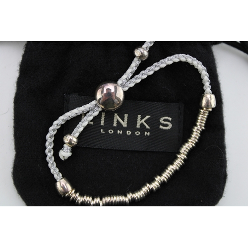 212 - Links of London: a friendship bracelet, the woven band set with Links of London marked toggle, bands... 