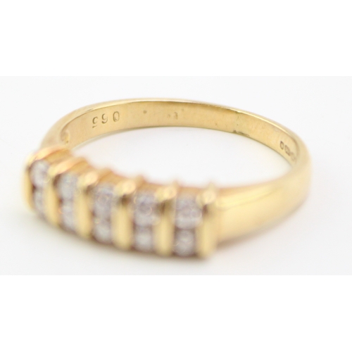 248 - 18ct gold diamond, set 10 diamonds, each circa 0.02, combined 0.2ct, 3.6g, size O/P.