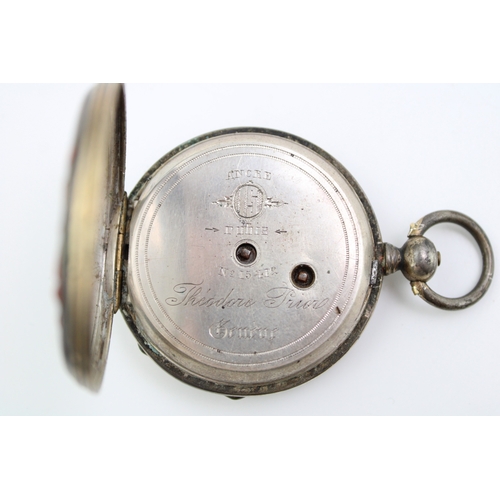 25 - Two pocket watches to include a Theodore Prior Geneve No.15412 and a silver Improved Patent example,... 