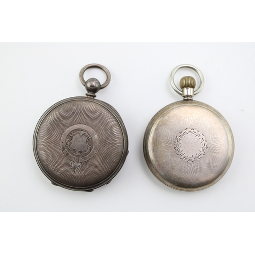 27 - Two silver pocket watches, both with subsidiary dials, one with yellow metal hands, untested / non- ... 