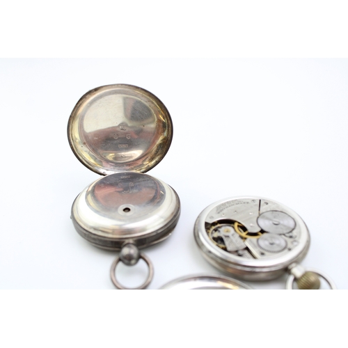 27 - Two silver pocket watches, both with subsidiary dials, one with yellow metal hands, untested / non- ... 