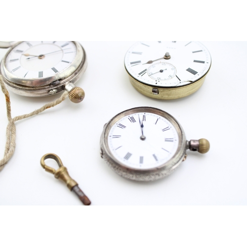 28 - A collection of pocket watches to include a full hunter pocket watch af, two other damaged examples ... 