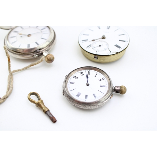 28 - A collection of pocket watches to include a full hunter pocket watch af, two other damaged examples ... 