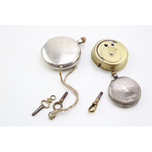 28 - A collection of pocket watches to include a full hunter pocket watch af, two other damaged examples ... 