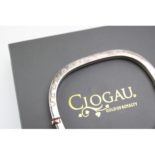 302 - Clogau Welsh silver 'Cariad' bangle, 35.9g, in Clogau box.