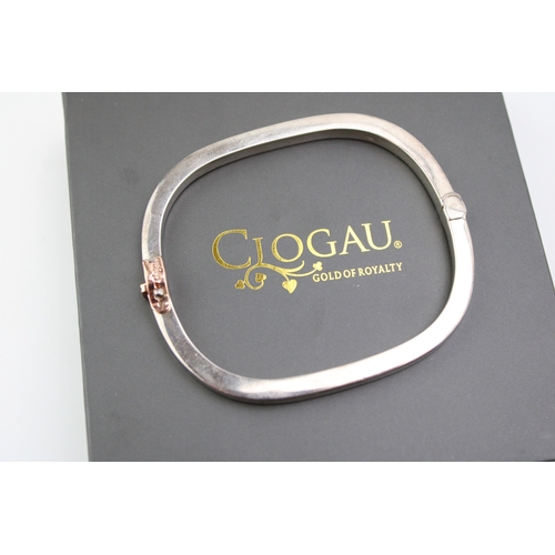 302 - Clogau Welsh silver 'Cariad' bangle, 35.9g, in Clogau box.