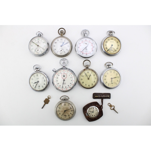 32 - A group of ten pocket or fob time-pieces, comprising seven pocket watches one by Ingersol, two by Sm... 