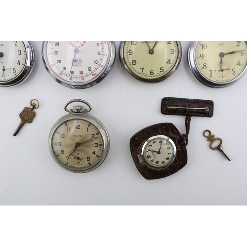 32 - A group of ten pocket or fob time-pieces, comprising seven pocket watches one by Ingersol, two by Sm... 