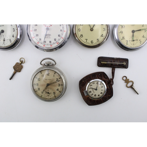 32 - A group of ten pocket or fob time-pieces, comprising seven pocket watches one by Ingersol, two by Sm... 