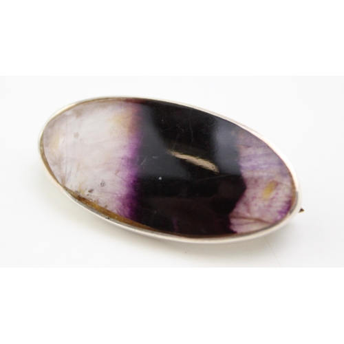 320 - A Blue John brooch in silver mount, height 2.9cm, 5.8g.