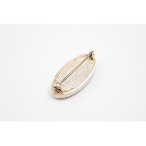 320 - A Blue John brooch in silver mount, height 2.9cm, 5.8g.