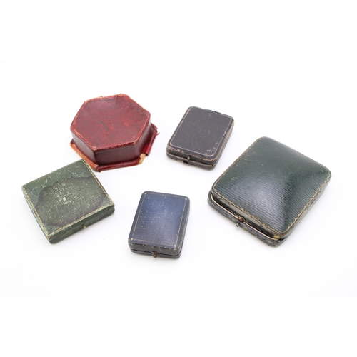 325 - A collection of antique push button jewellery boxes, of note green velvet lined example 'Diamond Mer... 