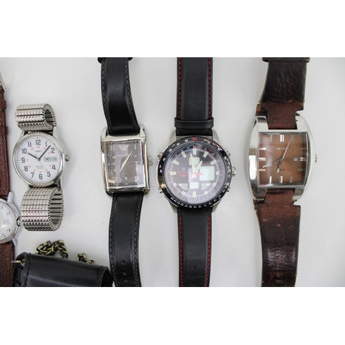 33 - A large group of seventeen vintage and later wristwatches, including a Rotary exhibition cased autom... 