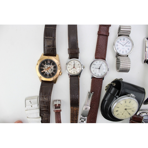 33 - A large group of seventeen vintage and later wristwatches, including a Rotary exhibition cased autom... 