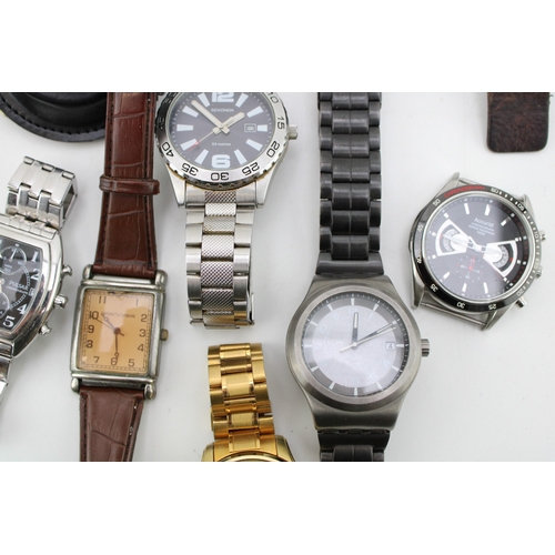 33 - A large group of seventeen vintage and later wristwatches, including a Rotary exhibition cased autom... 