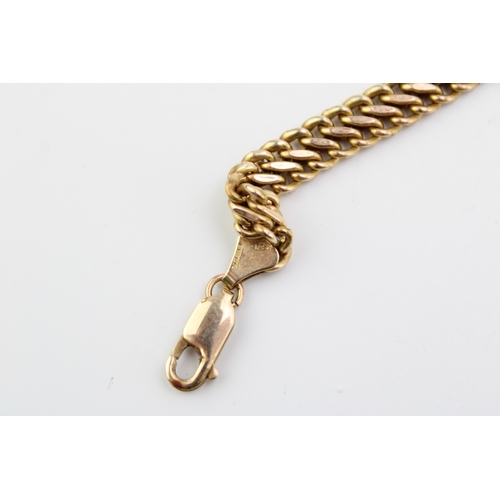 350 - 9ct gold hallmarked fancy neck chain, 50cm, weight 15g.