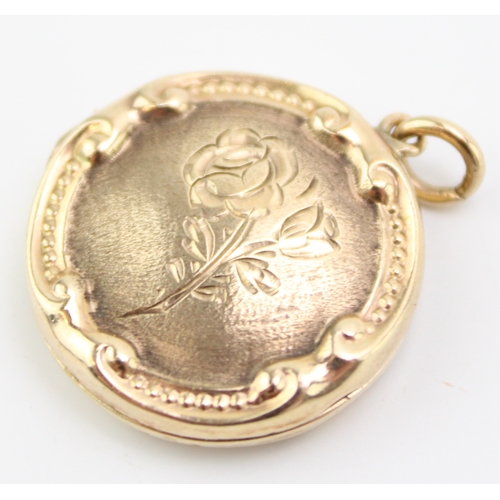 356 - 9ct hallmarked gold locket, 41mm high, 4.8g.