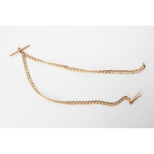 362 - 9ct gold hallmarked modern Albert watch chain / neck chain, 45cm long 13g