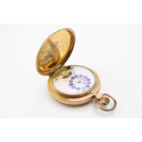 40 - A Hebdomas Patent 8 Day Swiss movement exhibition dial,  keyless wind, pocket watch, having decorate... 