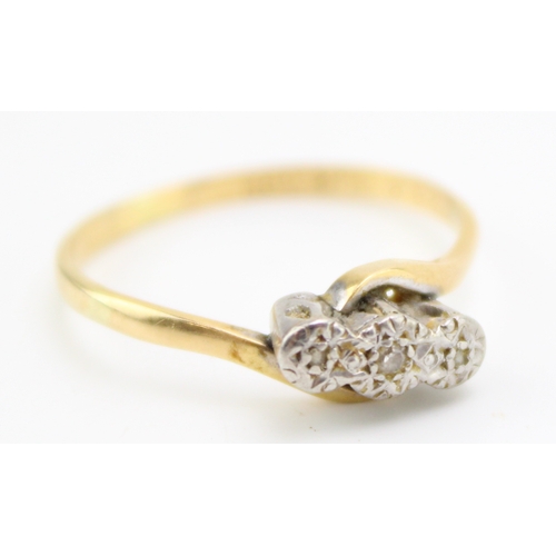 417 - 18ct gold & diamond 3 stone ring size Q, 3.7g