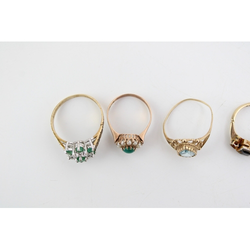 422 - 5 x 9ct gold and gemstone set rings, all a/f, 11.5g