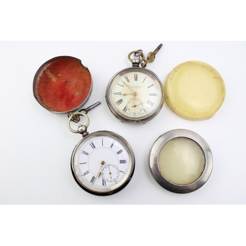 43 - Two Continental 935 silver cased, open faced pocket watches, one by Ford and Galloway Ltd, Birmingha... 