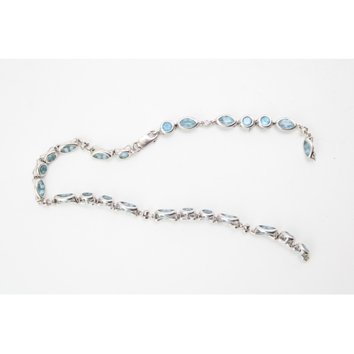 478 - A 9ct white gold and topaz bracelet set with marquise and rose cut topaz, a/f detached at one link, ... 