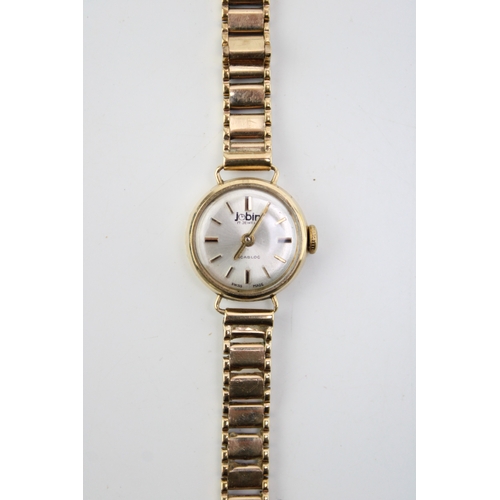 49 - A ladies 'Jobin' 9ct gold cocktail watch on 9ct gold bracelet. Gross weight 18g.