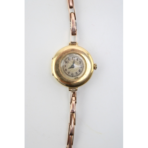 50 - A ladies 18ct gold cocktail watch on 9ct gold bracelet. Gross weight 15g.