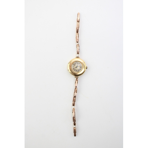 50 - A ladies 18ct gold cocktail watch on 9ct gold bracelet. Gross weight 15g.